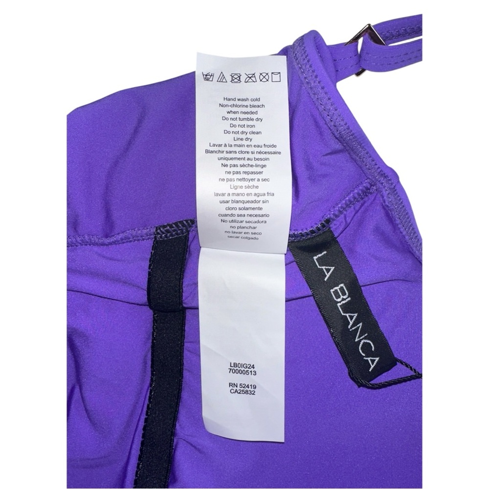 NWT La Blanca Island Goddess Lingerie One Piece Swimsuit in Ultraviolet Purple - Picture 10 of 11